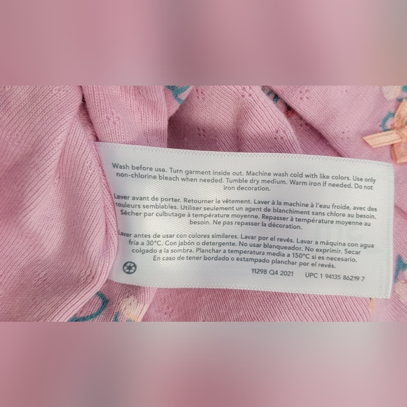 Carter's Baby Footted Onesie 3M Lilac Floral Long Sleeves 100% Cotton Bows - Picture 7 of 8